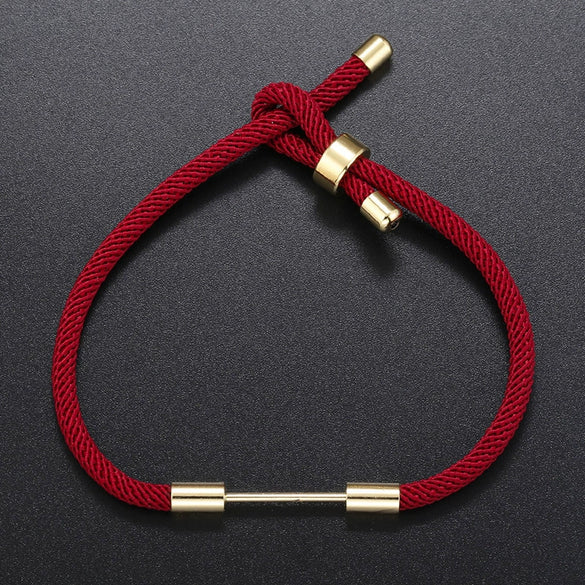Wholesale Beaded Buckle Jewelry Diy Braided Hand Rope Semifinished Red Rope Bracelet Geometric Women's