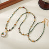 Wholesale Beaded Chain Necklace Handmade With Baroque Pearl African Pine Crystal Egg Yolk Tong Copper Geometric Design For Women