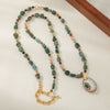 Wholesale Beaded Chain Necklace Handmade With Baroque Pearl African Pine Crystal Egg Yolk Tong Copper Geometric Design For Women