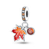 Wholesale Beaded Charm Copper Silver Plated Cute Squirrel Maple Leaf Pine Cone Animal Style Dripping Oil