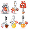 Wholesale Beaded Charm Copper Silver Plated Cute Squirrel Maple Leaf Pine Cone Animal Style Dripping Oil