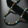 Wholesale Beaded Clavicle Chain Turquoise Metal Wooden Handmade Geometric Style For Men And Women
