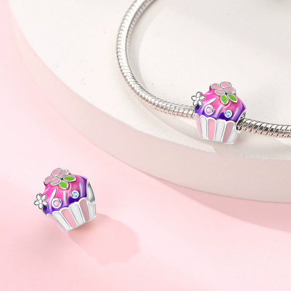 Wholesale Beaded Dessert Macaron Charm Bead Accessories Bracelet Silver Plated Dripping Oil
