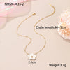 Wholesale Beaded Flower Stacked Stainless Steel 18K Gold Plated Geometric Style Necklace For Women