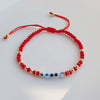 Wholesale Beaded Glaze Evil Eye Pearl Handwoven Women's Jewelry Bracelet With Geometric Pattern