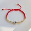 Wholesale Beaded Glaze Evil Eye Pearl Handwoven Women's Jewelry Bracelet With Geometric Pattern