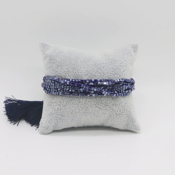 Wholesale Beaded Hand Woven Bohemian Tassel Bracelet Glass Glaze Drop Shape Geometric Style Unisex