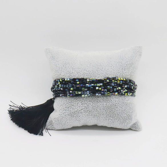 Wholesale Beaded Hand Woven Bohemian Tassel Bracelet Glass Glaze Drop Shape Geometric Style Unisex