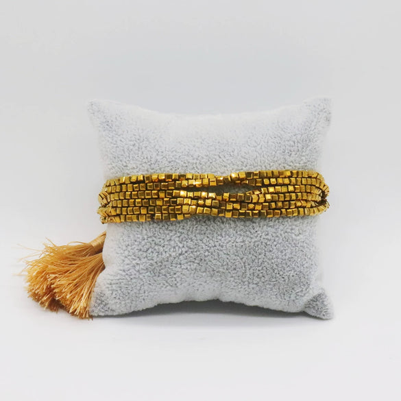 Wholesale Beaded Hand Woven Bohemian Tassel Bracelet Glass Glaze Drop Shape Geometric Style Unisex