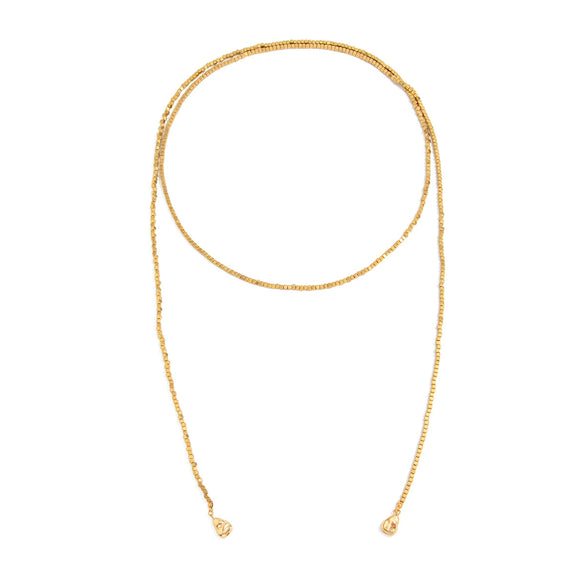 Wholesale Beaded Long Necklace With Metal Disc Tassel Cbb Material Geometric Pattern Electroplated For Women