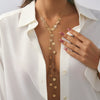 Wholesale Beaded Long Necklace With Metal Disc Tassel Cbb Material Geometric Pattern Electroplated For Women
