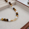 Wholesale Beaded Necklace And Bracelet Set Tiger Eye Stone Agate Artificial Crystal Handmade Ushaped Design