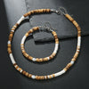 Wholesale Beaded Necklace Coconut Shell Wood Stainless Steel Pearl Handmade Geometric Style For Men