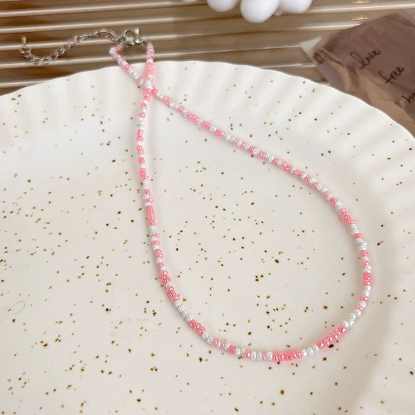 Wholesale Beaded Necklace Handmade Geometric Style Macaron Candy Color For Women