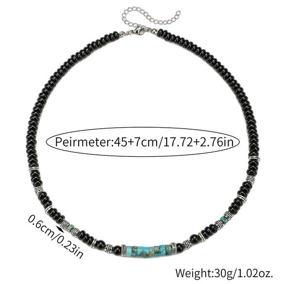 Wholesale Beaded Necklace Imperial Stone Abacus Beads Alloy Zircon Geometric Handmade Unisex O Word Chain