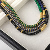 Wholesale Beaded Necklace Natural Stone Lapis Frisbee Shape Retro Handmade Women's