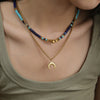 Wholesale Beaded Necklace Natural Stone Pendant Retro Geometric Handmade Style