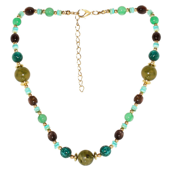 Wholesale Beaded Necklace Plastic Resin Geometric Design Women's Retro Allmatching