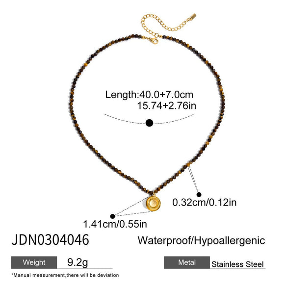 Wholesale Beaded Necklace Stainless Steel Crab Pendant Geometric Pattern Electroplating For Women