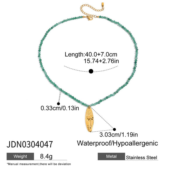 Wholesale Beaded Necklace Stainless Steel Crab Pendant Geometric Pattern Electroplating For Women