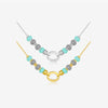Wholesale Beaded Necklace 925 Sterling Silver Geometric Style Electroplated With Platinum And 18K Gold