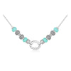Wholesale Beaded Necklace 925 Sterling Silver Geometric Style Electroplated With Platinum And 18K Gold