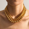 Wholesale Beaded Necklace Titanium Steel Electroplated 18K Gold Geometric Style For Women