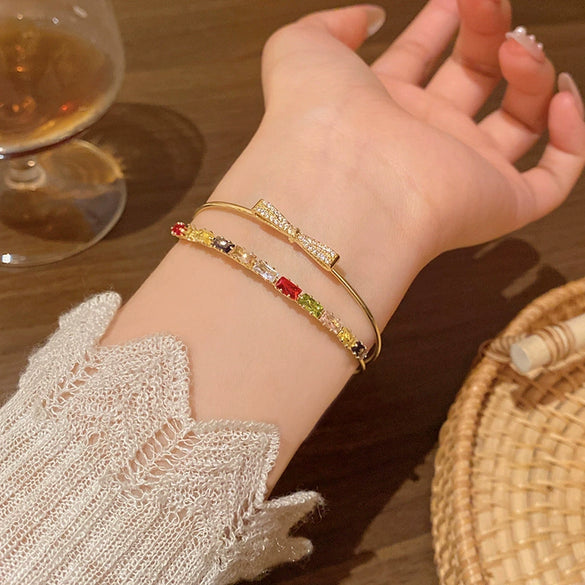 Wholesale Beaded Pearl Cat's Eye Bracelet For Women Copper Alloy With Flower Bow Star Pattern Electroplating