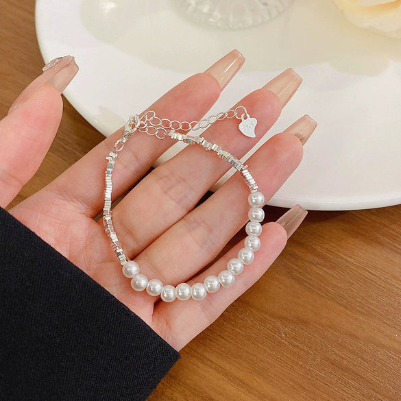Wholesale Beaded Pearl Cat's Eye Bracelet For Women Copper Alloy With Flower Bow Star Pattern Electroplating
