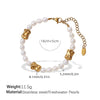 Wholesale Beaded Pearl 316L Stainless Steel Necklace And Bracelet Set For Women Sweet Style Electroplating Design