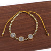 Wholesale Beaded Retro Religious Geometric Round Virgin Pearl Golden Snowflake Adjustable Bracelet Micropaved