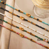 Wholesale Beaded Titanium Steel Necklace With Rhombus And Geometric Patterns Electroplated For Women