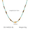 Wholesale Beaded Titanium Steel Necklace With Rhombus And Geometric Patterns Electroplated For Women