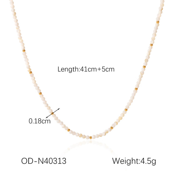 Wholesale Beaded Titanium Steel Necklace With Rhombus And Geometric Patterns Electroplated For Women