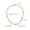 Wholesale Beaded Titanium Steel Necklace With Rhombus And Geometric Patterns Electroplated For Women