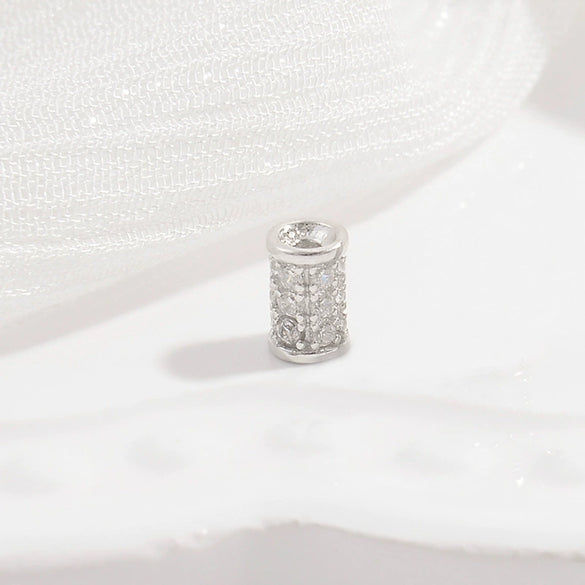 Wholesale Beads Sterling Silver Microinlaid Zircon Round Style