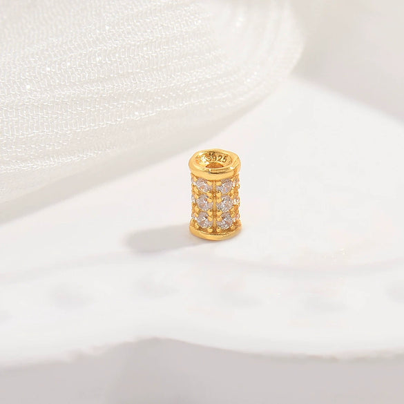 Wholesale Beads Sterling Silver Microinlaid Zircon Round Style