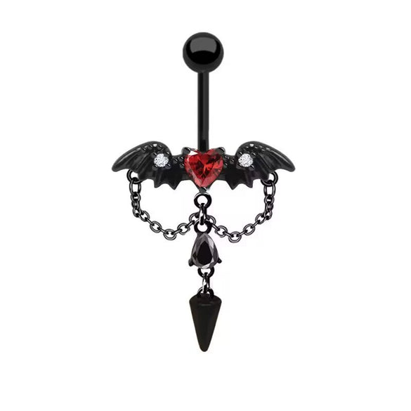 Wholesale Belly Button Ring Chain Jewelry Zinc Alloy Heart Shaped Puncture Jewelry Unisex