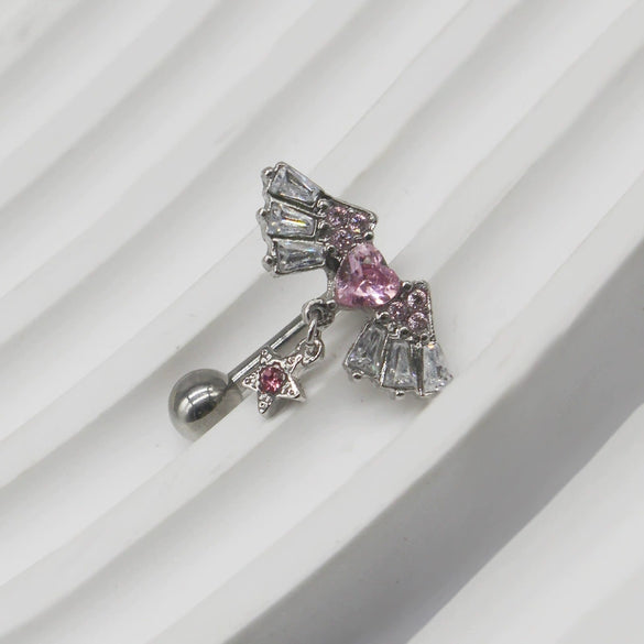 Wholesale Belly Button Ring Chain Jewelry Zinc Alloy Heart Shaped Puncture Jewelry Unisex