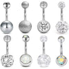 Wholesale Belly Button Ring Set Stainless Steel Flower Design Human Body Piercing Jewelry