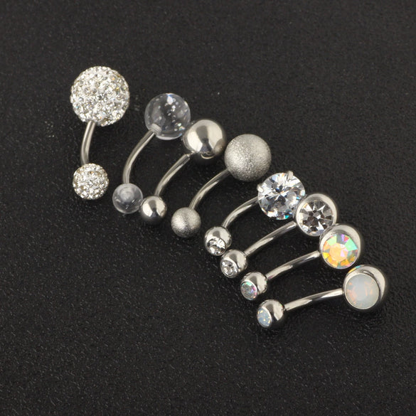 Wholesale Belly Button Ring Set Stainless Steel Flower Design Human Body Piercing Jewelry