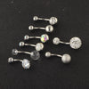 Wholesale Belly Button Ring Set Stainless Steel Flower Design Human Body Piercing Jewelry