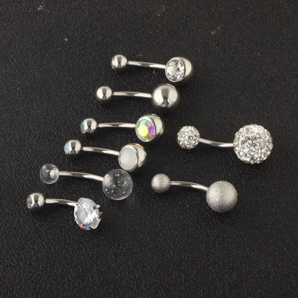 Wholesale Belly Button Ring Set Stainless Steel Flower Design Human Body Piercing Jewelry