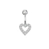 Wholesale Belly Button Ring Set Stainless Steel Inlaid Zircon Heart Shape For Women