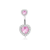 Wholesale Belly Button Ring Set Stainless Steel Inlaid Zircon Heart Shape For Women