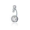 Wholesale Belly Button Ring Set Stainless Steel Inlaid Zircon Heart Shape For Women