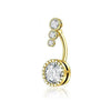Wholesale Belly Button Ring Set Stainless Steel Inlaid Zircon Heart Shape For Women