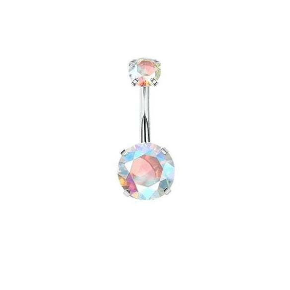Wholesale Belly Button Ring Set Stainless Steel Inlaid Zircon Heart Shape For Women