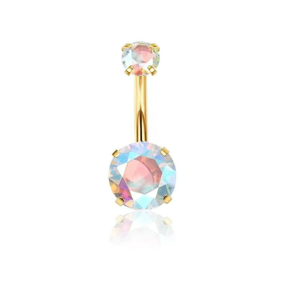 Wholesale Belly Button Ring Set Stainless Steel Inlaid Zircon Heart Shape For Women