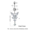Wholesale Belly Button Ring Stainless Steel Crown Butterfly Pendant Electroplated Women's Body Piercing Jewelry